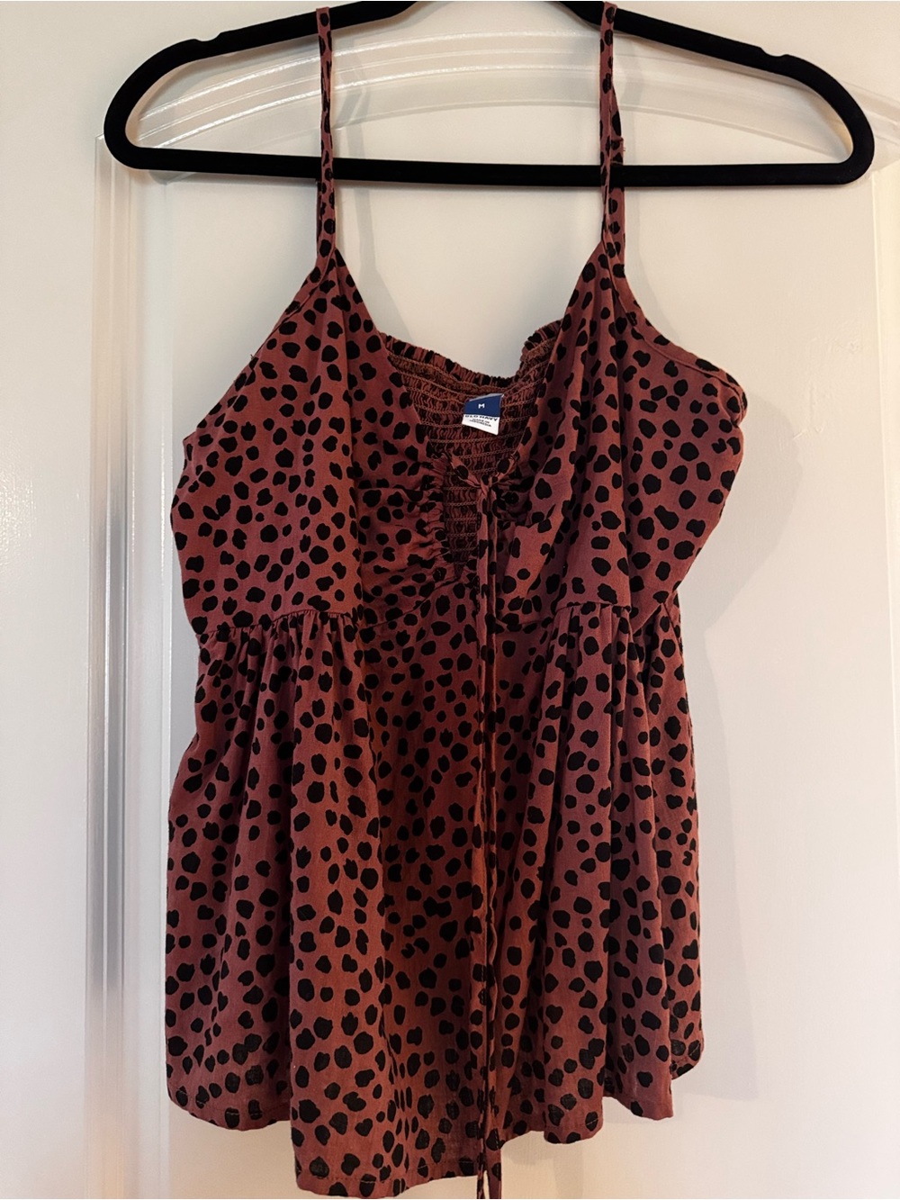 Old Navy Rust Brown Cheetah Print Spaghetti Strap Tank Top